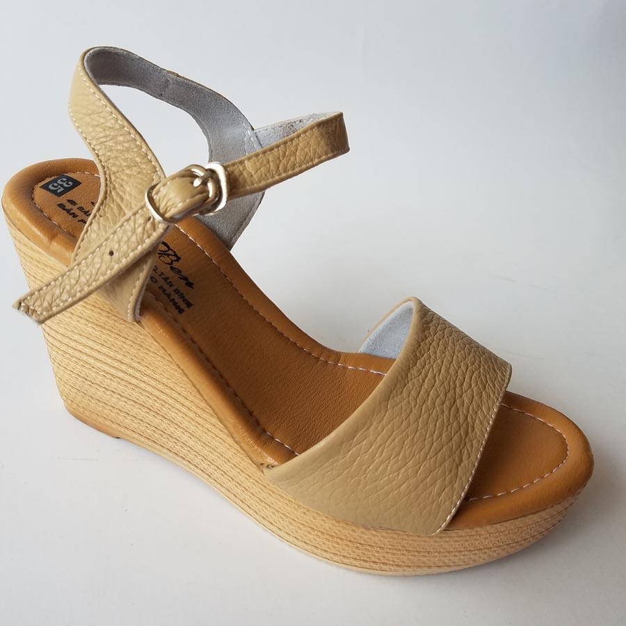 [HCM]Sandal nữ đế xuồng da bò thật cao cấp bảo hành một năm