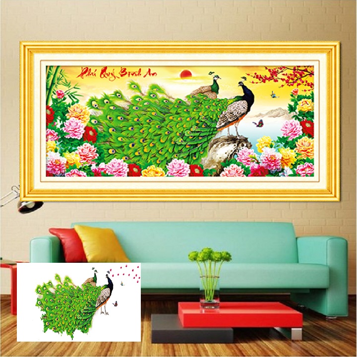 Tranh đính đá Phú Quý Bình An LV137 KT:113*55cm