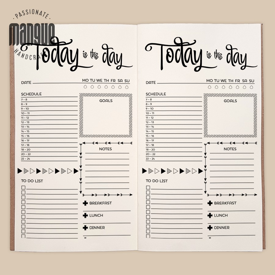 Sổ tay planner MIX TỔNG HỢP Tháng + tuần + ngày "Kế hoạch trọn đời" 21x11 60 trang dập ghim bìa mềm