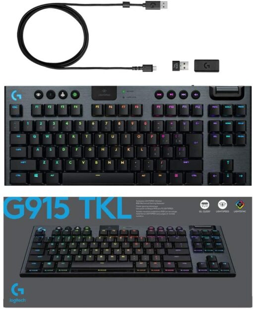 Lightspeed Logitech g913 TKL Wireless Mechanical Gaming Keyboard-no keypad, 3 type switch, Bluetooth/USB, RGB lightsync-authentic