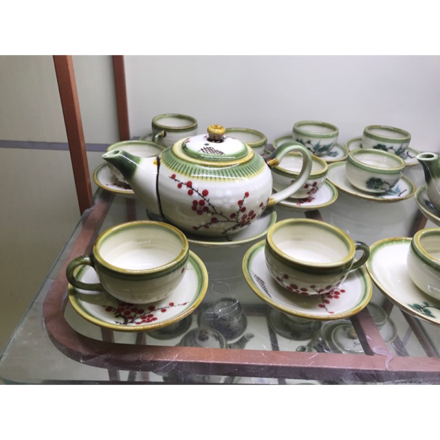 (Chọn mẫu) Ấm chén Bát Tràng vẽ thủ công men tro -  TRUNG HANH BAT TRANG CERAMICS