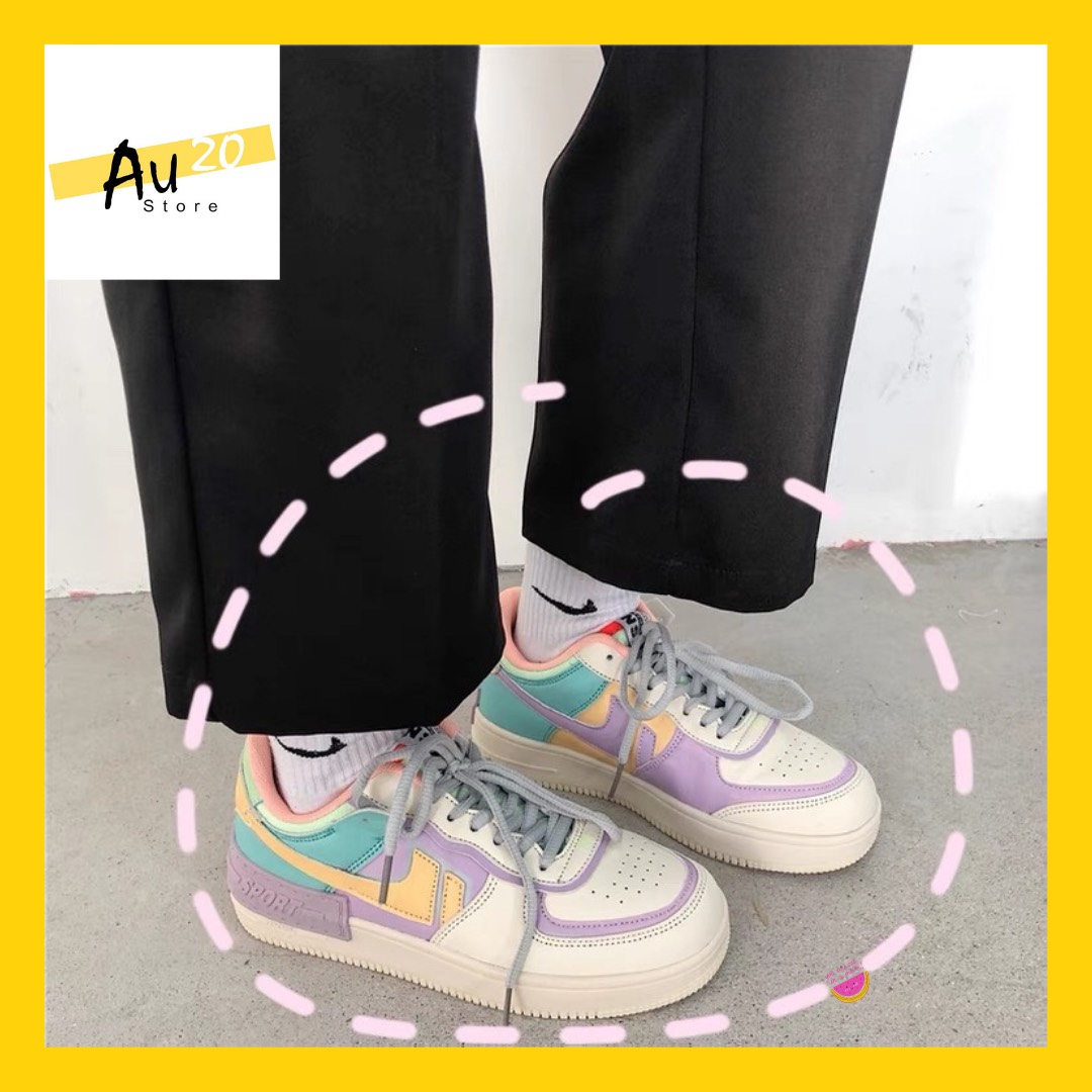 Giày Thể Thao Sneaker Shadow Màu Cầu Vồng