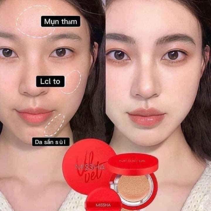 Phấn Nước Missha Đỏ ( 2 tone : 21 - Sáng Hồng và 23 - Tự Nhiên).