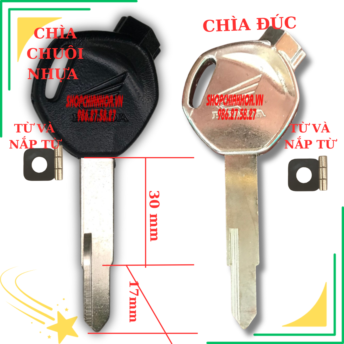 Chìa khóa từ 5 bi xe wave s, rsx, airblade( có bi từ đi kèm)