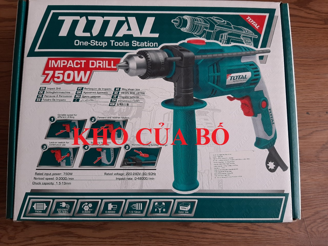 Máy khoan búa 750W TOTAL TG108136