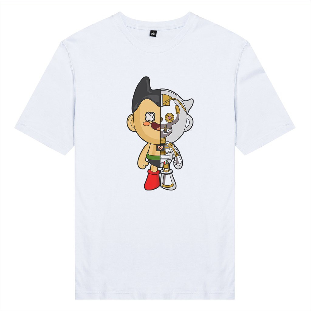 Áo Thun Unisex Cotton In Hình Half Skeleton Series - Astroboy