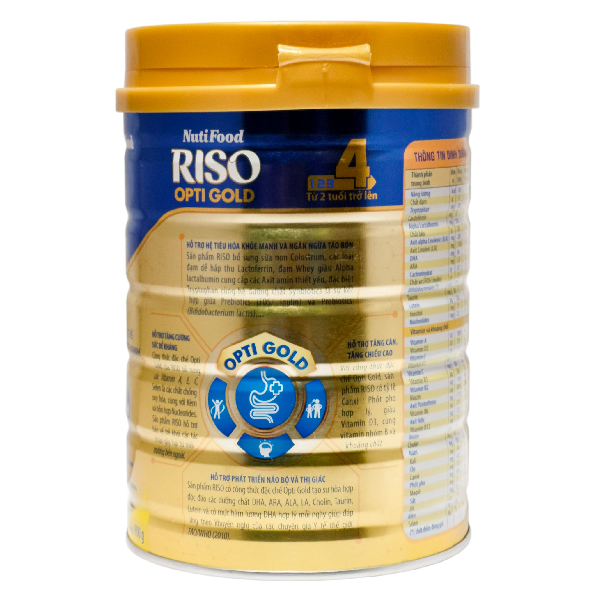 Sữa Bột Nutifood Riso Opti Gold 4 - Hộp 900g (Cho trẻ trên 2 tuổi)