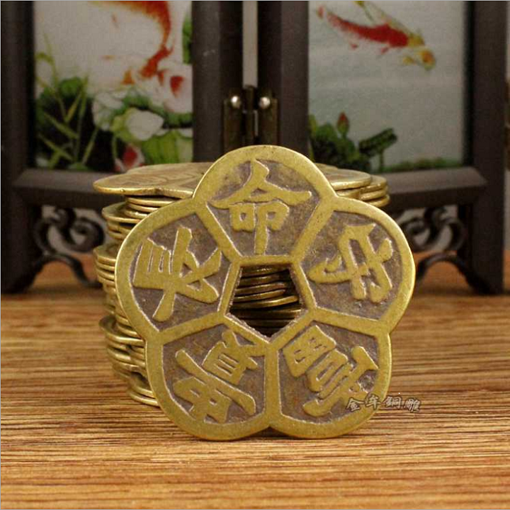 Hoa mai 5cm may mắn bằng đồng
