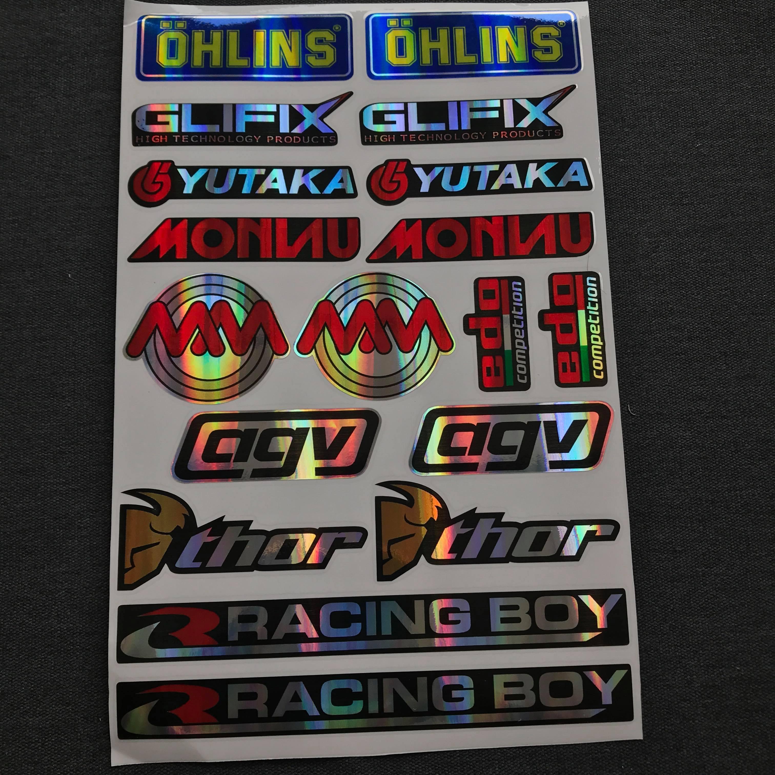 Tem logo mạ crom OHLIN cho xe máy.