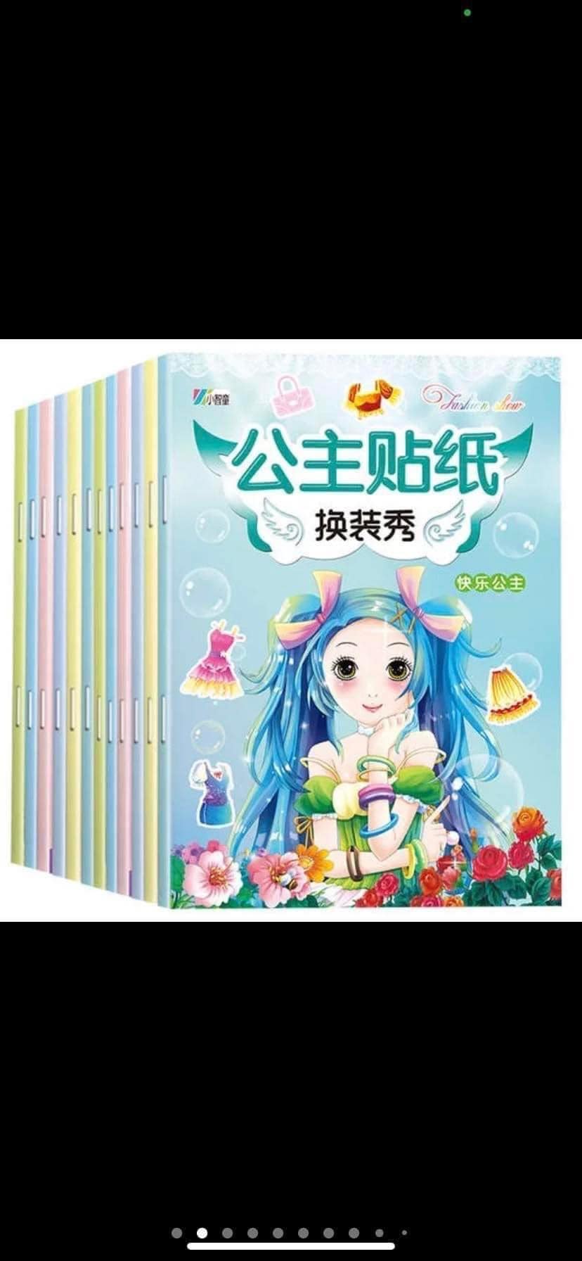 Set bộ 6 quyển sticker bóc dán công chúa,combo 6 cuốn sách dán hình trang phục công chúa cho bé-
