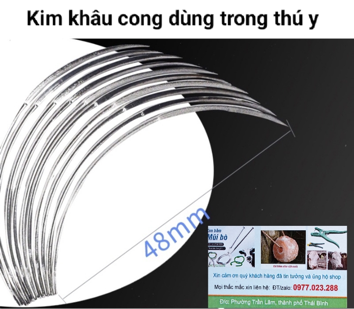 [Nhập RS0822 giảm 30k cho đơn 99k]Kim Cong khâu da Dùng Trong Thú Y