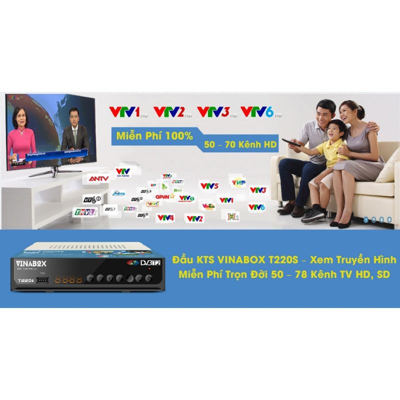 Đầu thu mặt đất dvbt2 Vinabox T220S Chính Hãng
