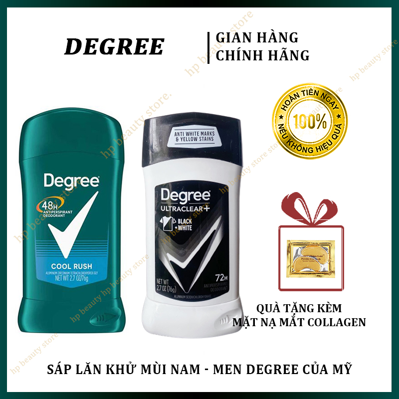 Sắp Lăn Khử Mùi Degree Men UltraClear Black & White Cool Rush 76g Của Mỹ - lăn nách khử mùi hôi Nam