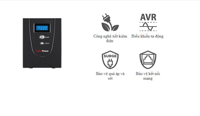 Bộ Lưu Điện CyberPower VALUE2200ELCD 2200VA/1320W - (PDC-TECH)