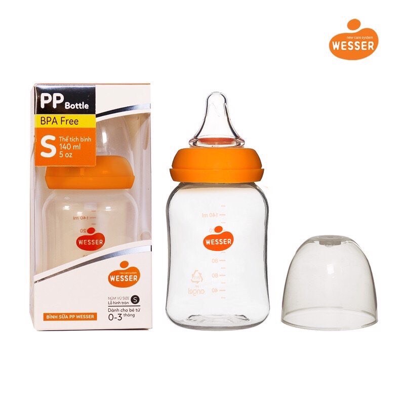 [HÀNG CHUẨN] BÌNH SỮA WESSER CỔ HẸP 60ML/140ML/250ML MẪU MỚI NHẤT (NSX MỚI)
