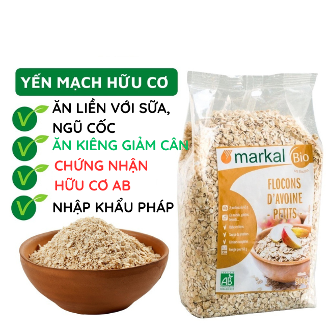 Yến Mạch Cán Mỏng Hữu Cơ Markal 500g của Pháp