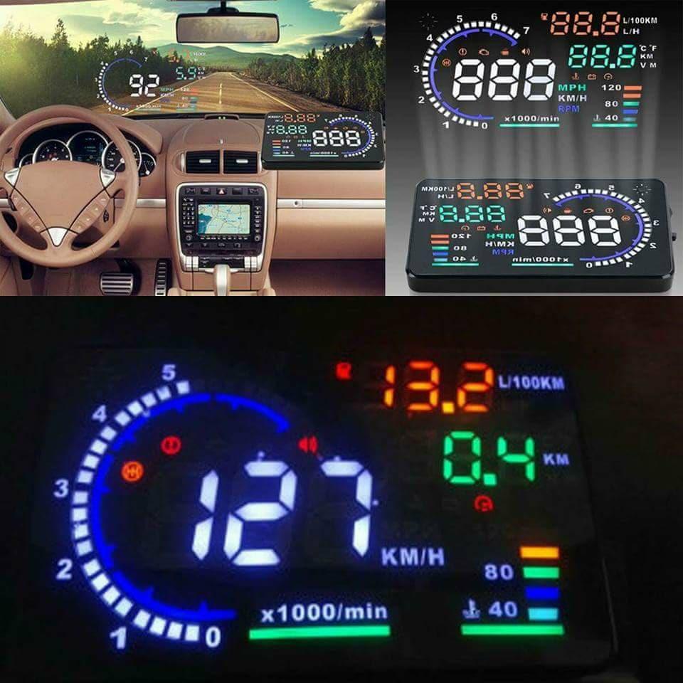 HUD A8 Thiết bị hiển thị tốc độ lên kính lái