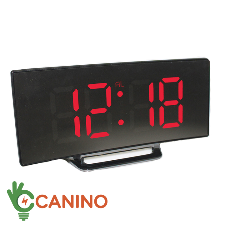 Đồng hồ led lcd miror clock dt6507 mặt gương cong