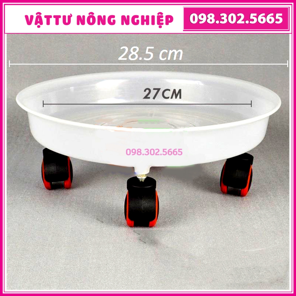 Kệ để chậu cây cảnh có bánh xe đường kính 30cm, Giá để chậu hoa bằng nhựa dễ dàng di chuyển, tiện lợi