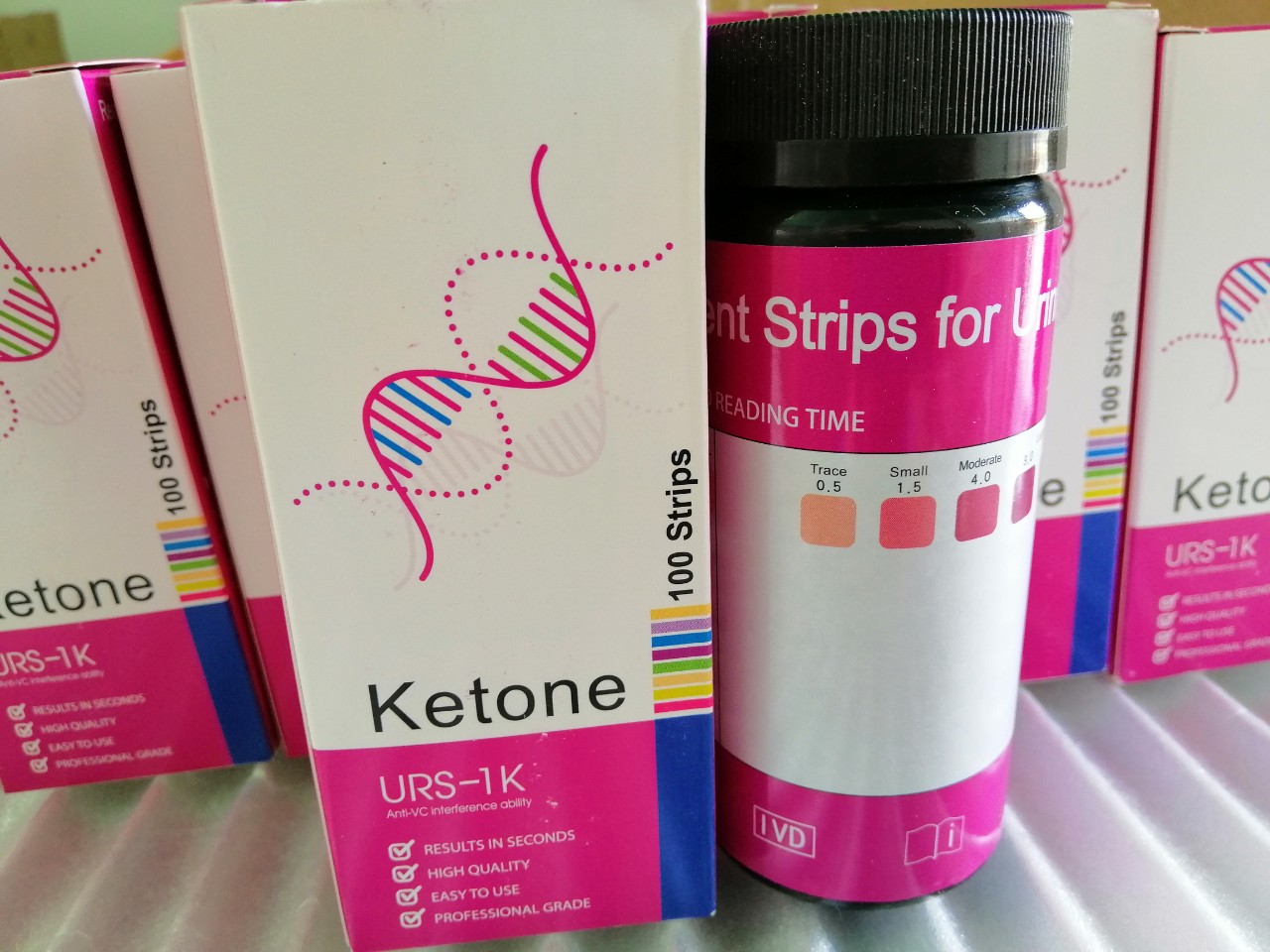 (loại tốt)HỘP 100 que thử keto 1 thông số URS-1K