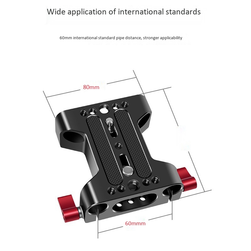 Multifunction Camera Base Plate with 15Mm Rod Rail Clamp for Dslr Camera Shoulder Rig Support Accessories