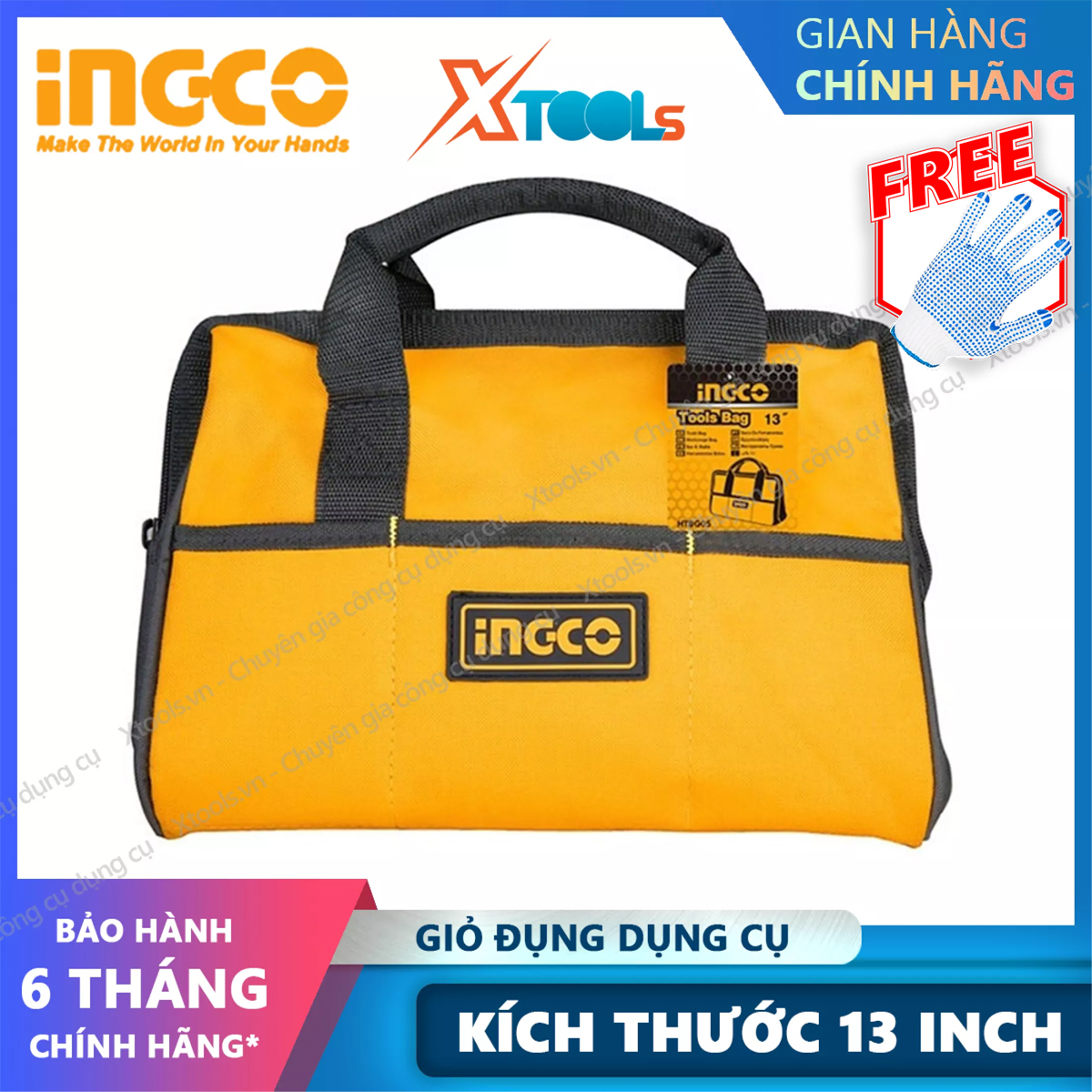 Bag craft book hand ingco HTBG05 13 "kitbag accessories polyester 600D with wrench set super durable form stand
