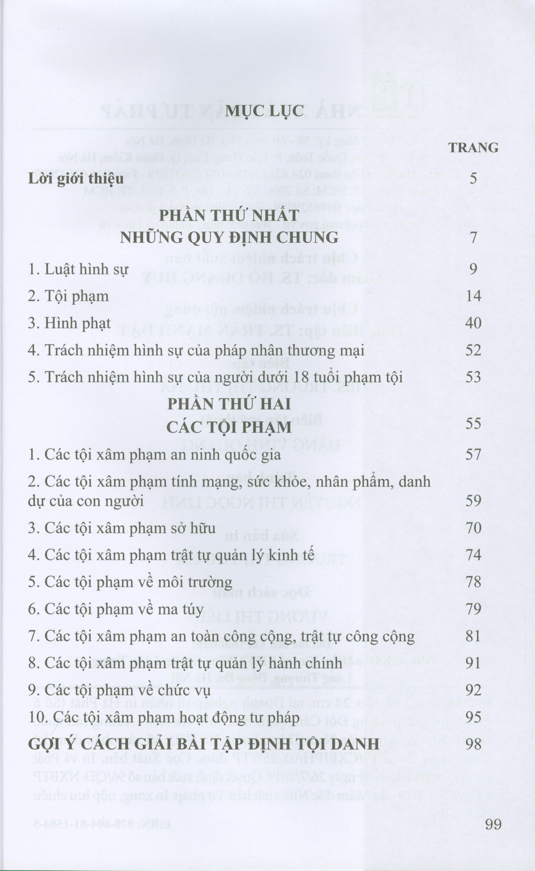 Mô hình Luật hình sự Việt Nam