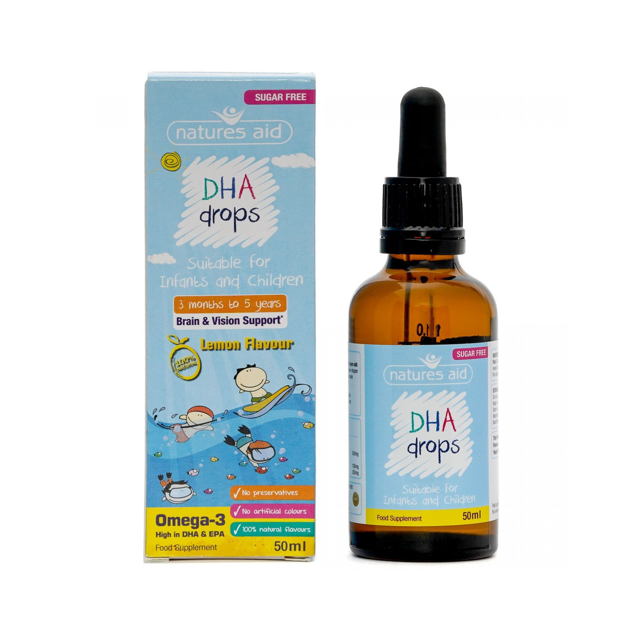 Siro Cho Bé Natures Aid DHA Drops Omega-3 50ml