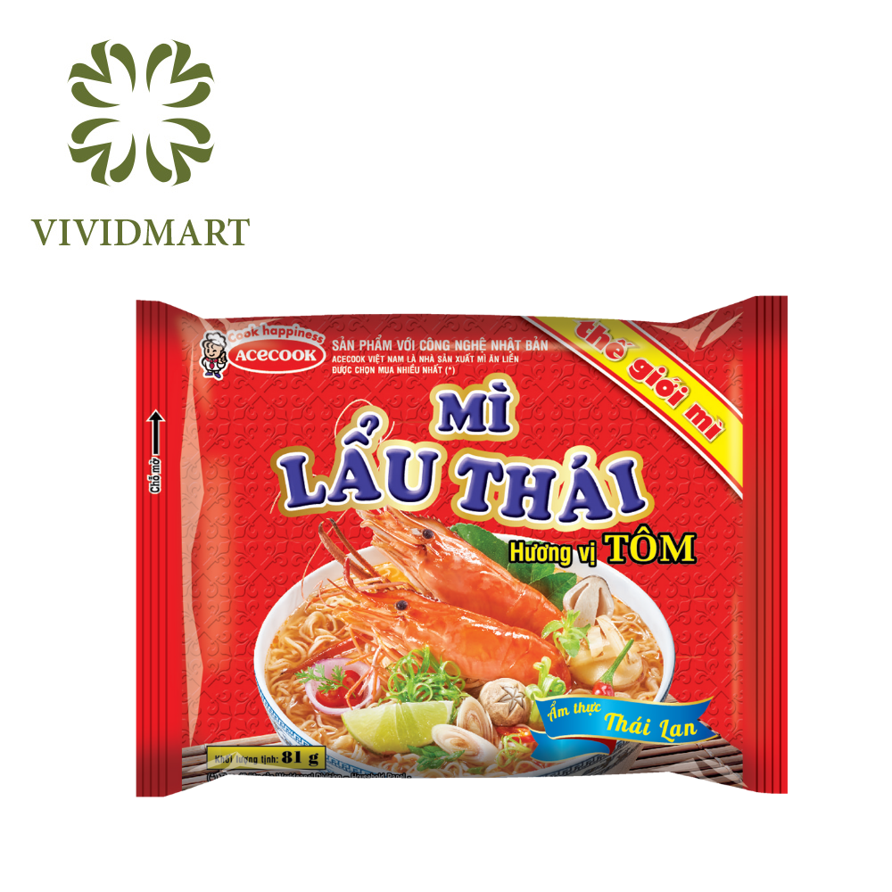 - acecook - instant noodles thai shrimp hot pot flavour