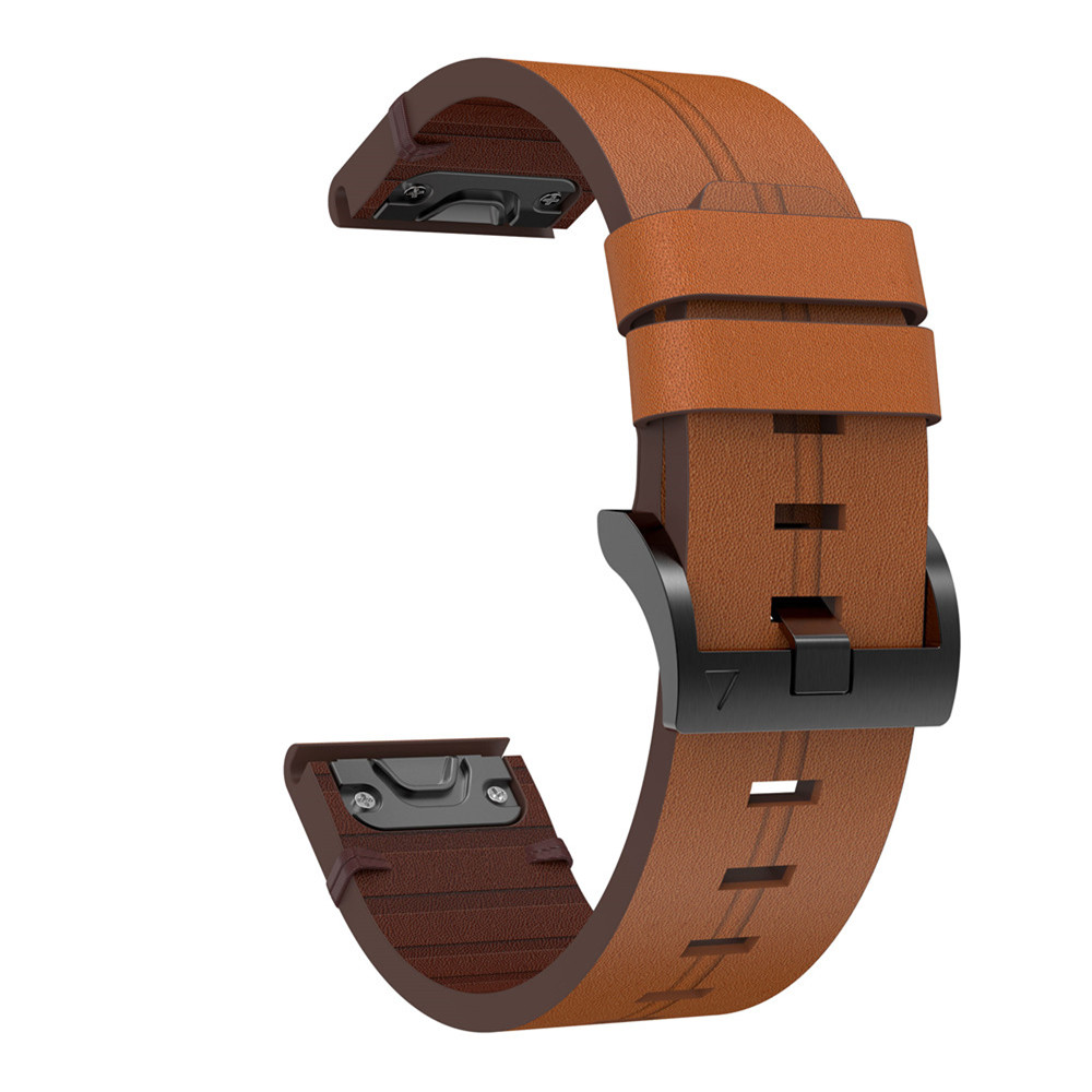 Zenia 26MM 22MM PU Leather Quick Release Easy fit Watch Strap for Garmin Quatix Fenix 7X 7 6X 6 Pro 51mm Solar Sapphire 5X 5 Plus 3 Approach S70 47mm S60 S62 Descent G1 Mk1 MK2 D2 Tactix Charlie/Delta PX Enduro MARQ Forerunner 935/945 Instinct Epix Gen 2