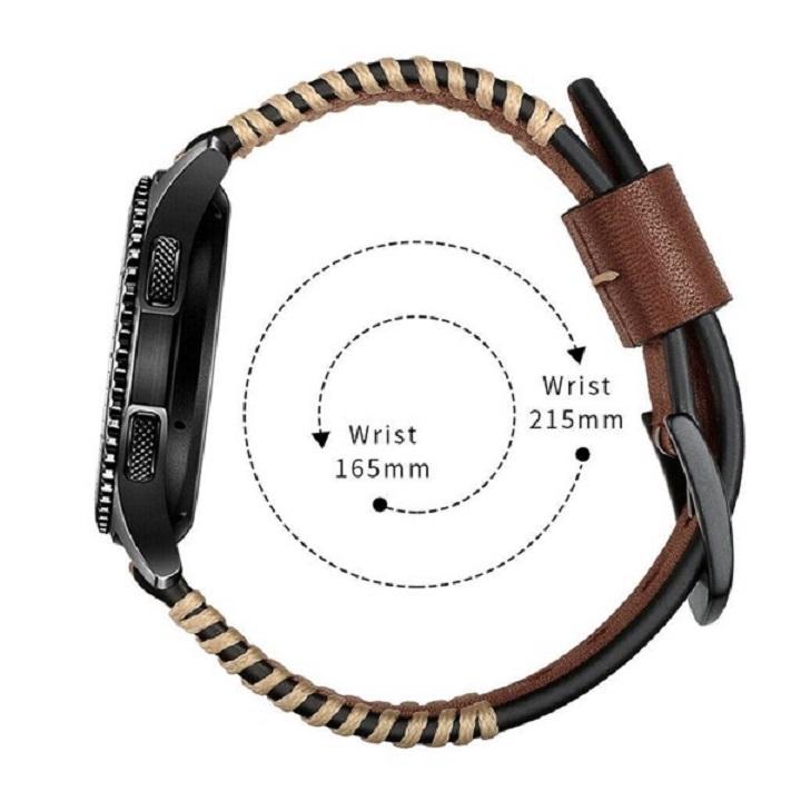 Dây da cao cấp viền chỉ nổi Samsung Gear S3