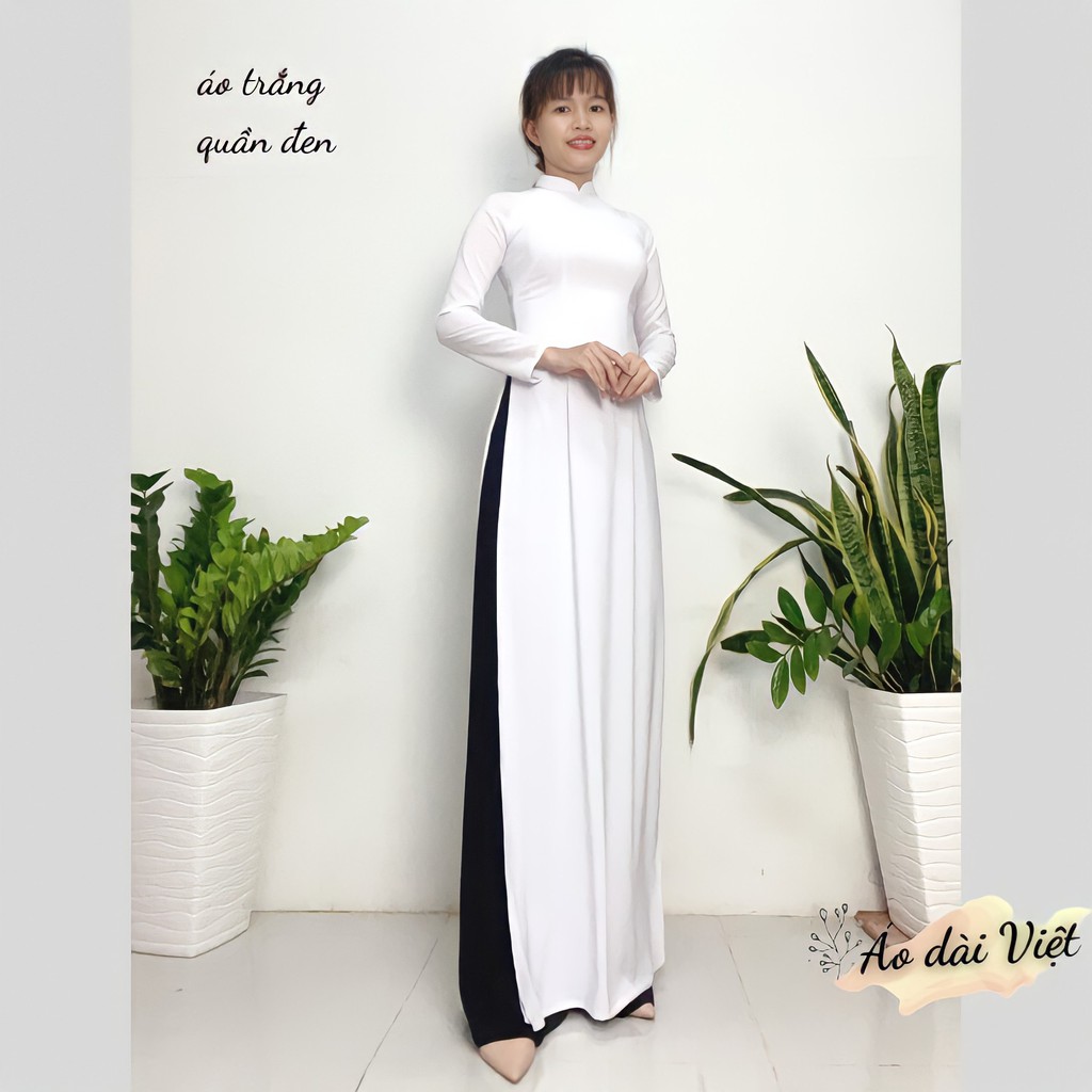 Áo dài trắng quần đen học sinh truyền thống may sẵn