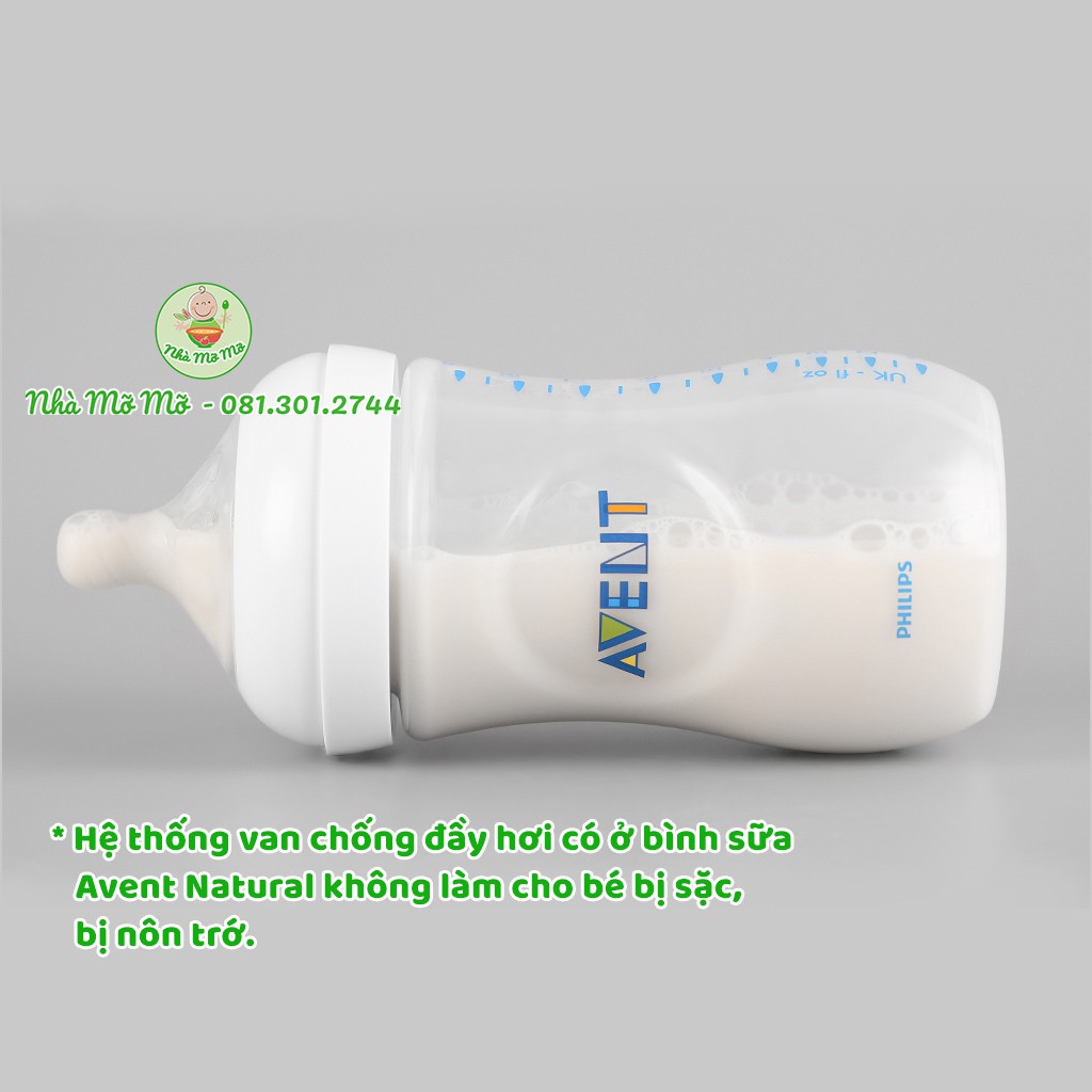 Bình sữa Philips Avent Natural 260ml (SCF693/13) cho bé - Nhà Mỡ Mỡ