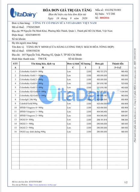 Sữa Non Colosbaby Gold 1+ 800G
