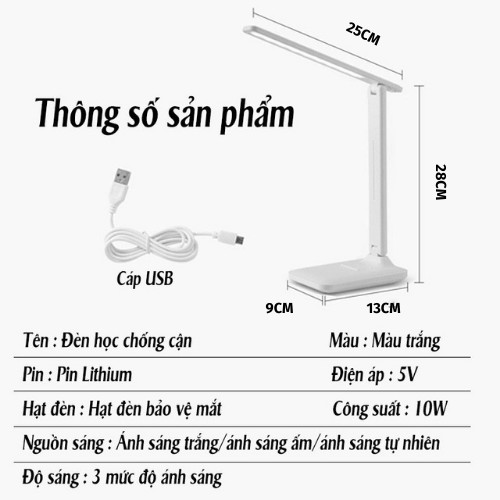 Pacific Smart Folding Learning Bảng ánh sáng Đọc bảo vệ mắt dẫn ánh sáng USB Desktop sạc