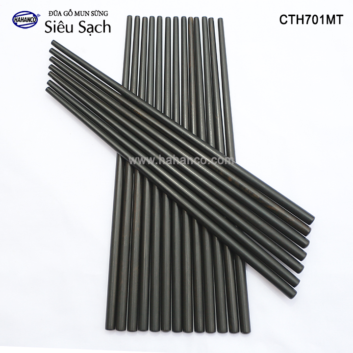 Đũa tròn gỗ mun sừng trơn vip đũa gỗ tự nhiên cao cấp - cth701mt - chopstick of hahanco