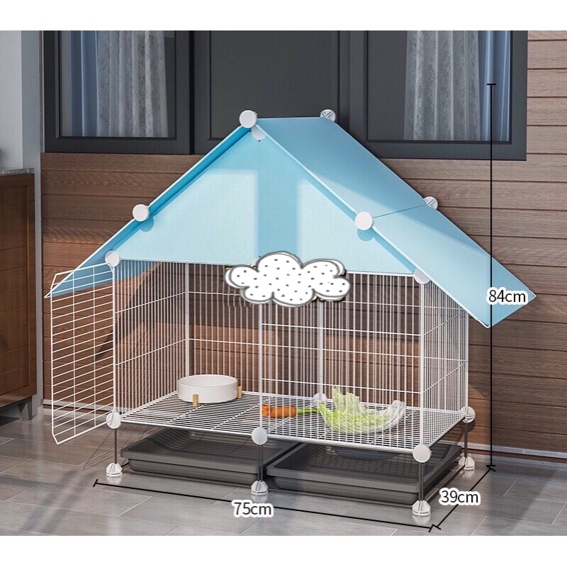 [HCM] Combo chuồng Thỏ, có mái che - kích thước 72x37x82cm ( đa dạng mẫu mã , kèm đủ phụ kiện lắp chuồng )