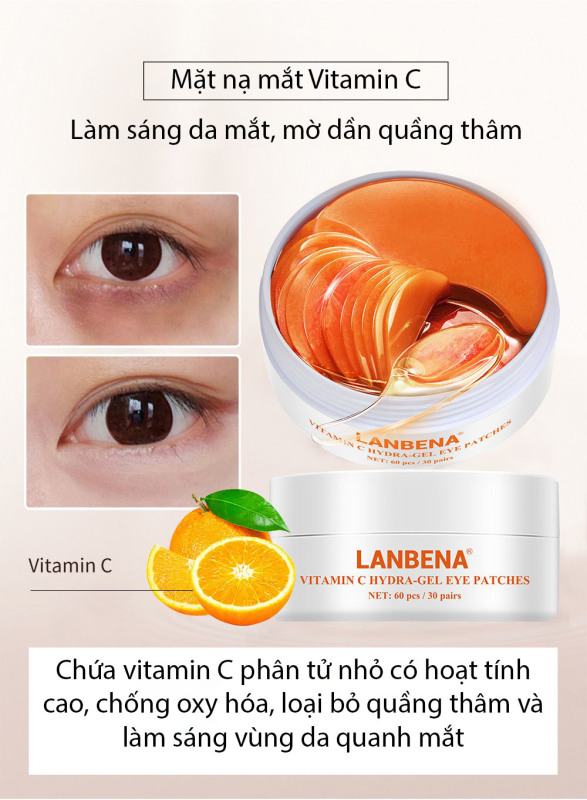 LANBENA MẶT NẠ MẮT VITAMIN C DƯỠNG ẨM CHỐNG LÃO HÓA LÀM SÁNG DA EYE PATCHES EYE SERUM MOISTURIZING giá rẻ