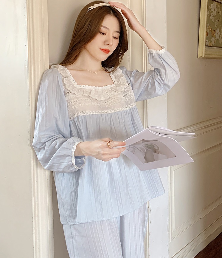 Set bộ mặc nhà phối ren tiểu thư quảng châu