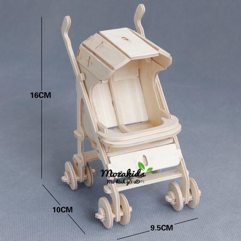 Mô hình lắp ráp gỗ 3D  (PT-01) Xe đẩy