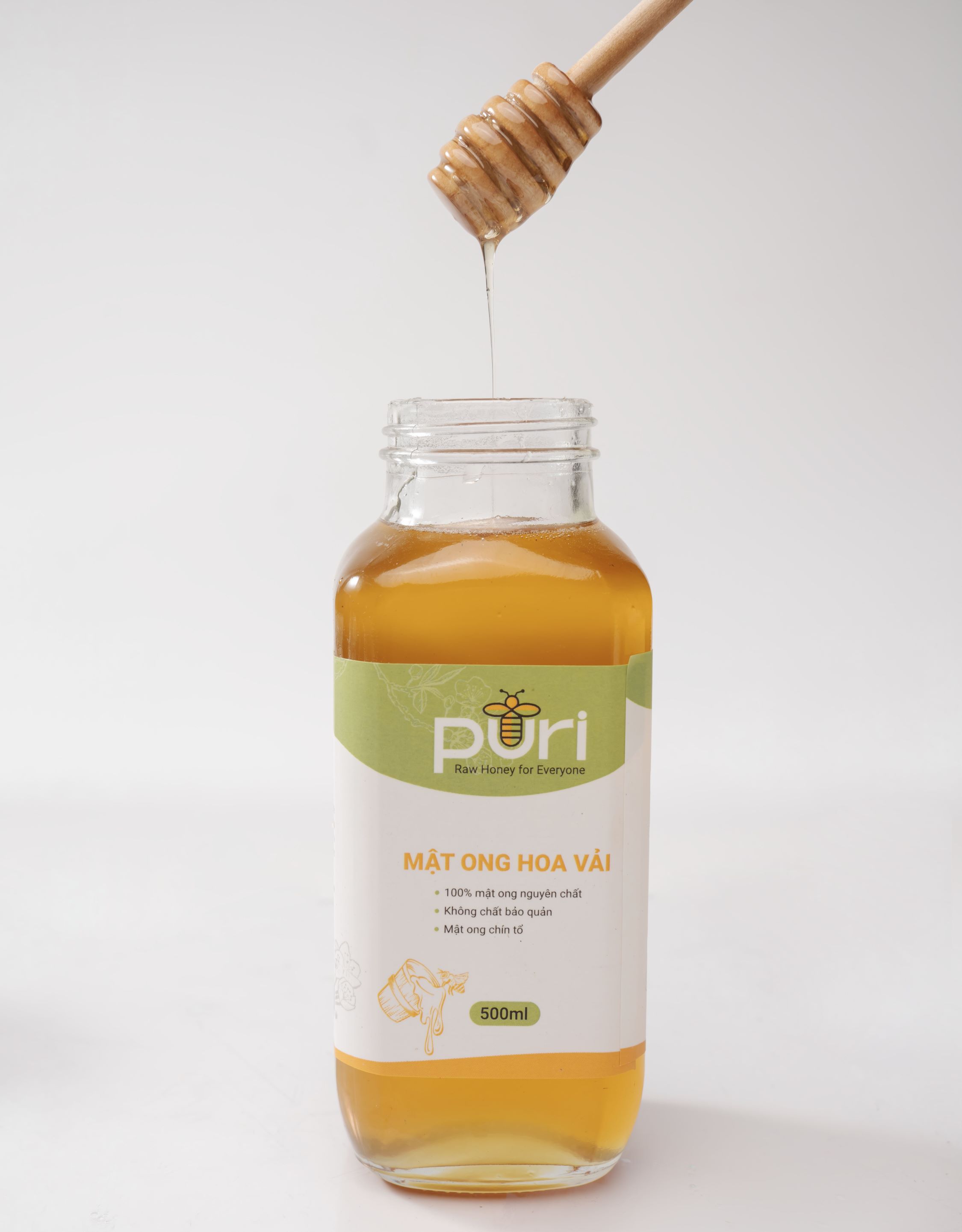 Mật Ong Hoa Vải Nguyên Chất PURI 500ml