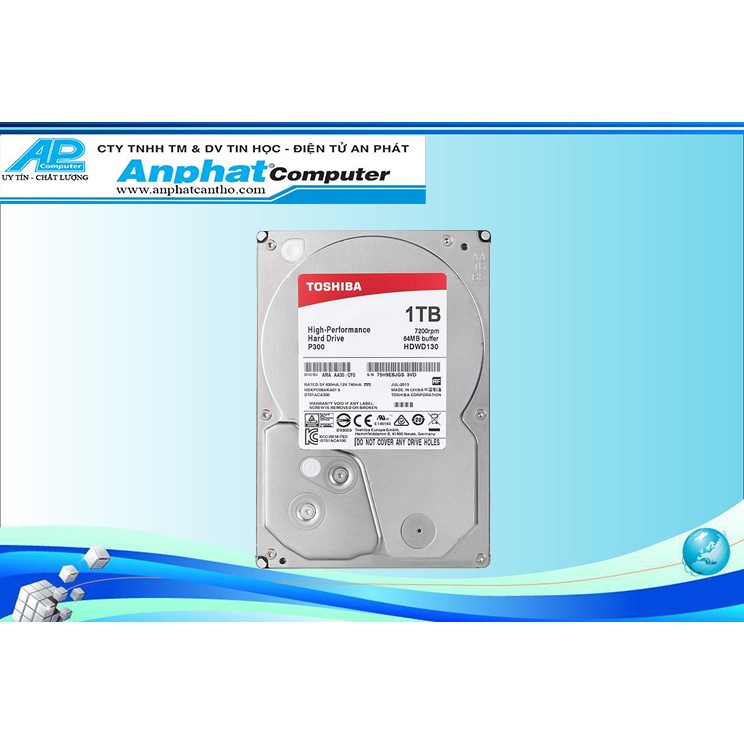 Ổ cứng hdd 3.5" toshiba p300 1tb - hàng chính hãng - bảo hành 24 tháng