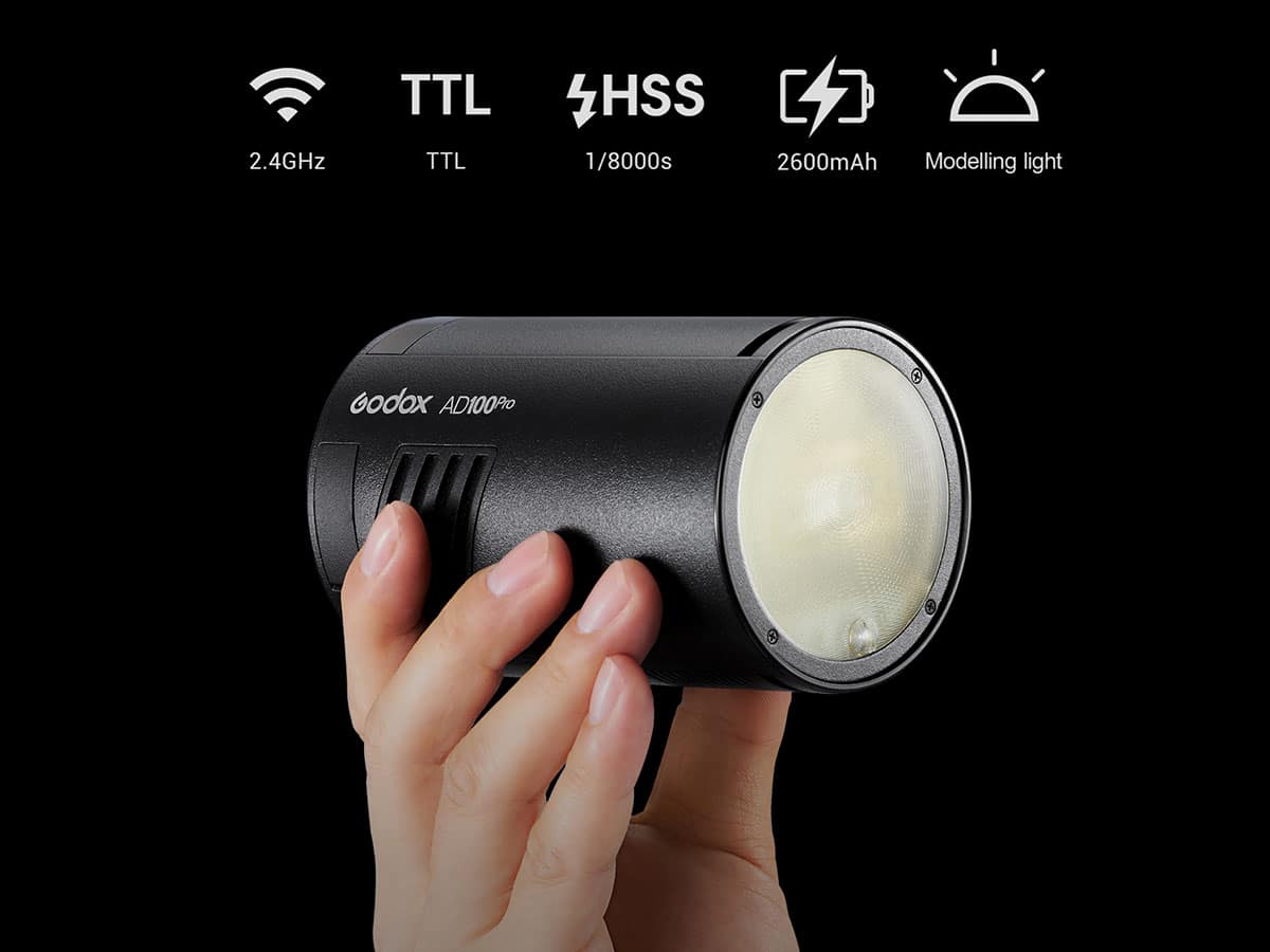 Đèn Flash Godox AD100 Pro kèm bộ tản sáng AK-R1