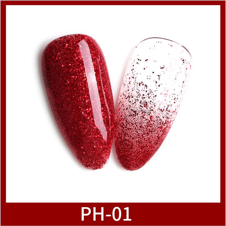 Sơn Gel AS Mã PH Nhũ Đỏ 15ml - Chai Đen