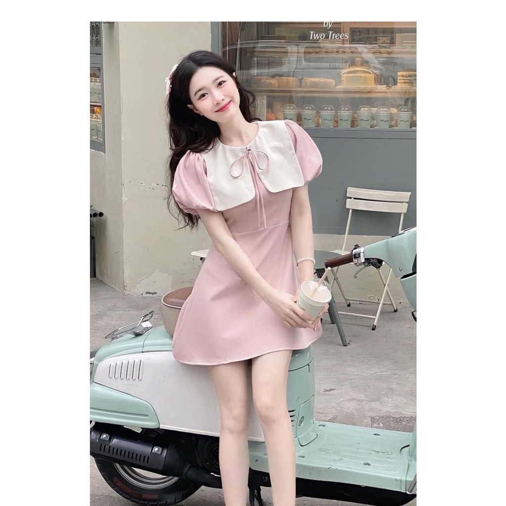 Áo babydoll cổ 3 nơ tiểu thư kèm chân váy Ulzzang (hàng QCCC) - Ảnh thật +  Video thật - Chân váy | ThờiTrangNữ.vn