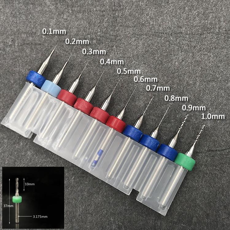 Bộ 10 mũi khoan pcb 0.1-1.0mm