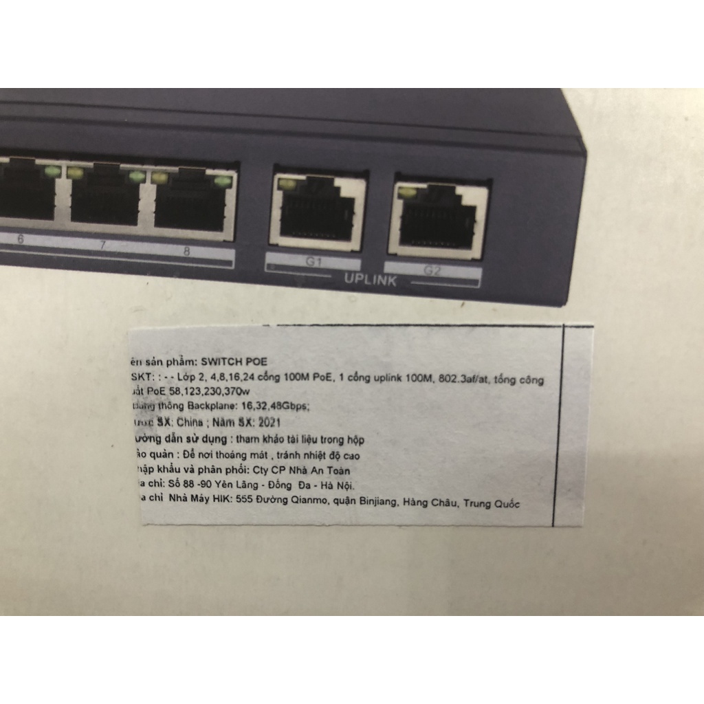 Switch mạng 9 cổng POE HIKVISION, chuyên cho camera DS-3E0109P-E/M 0109 (Chính hãng)