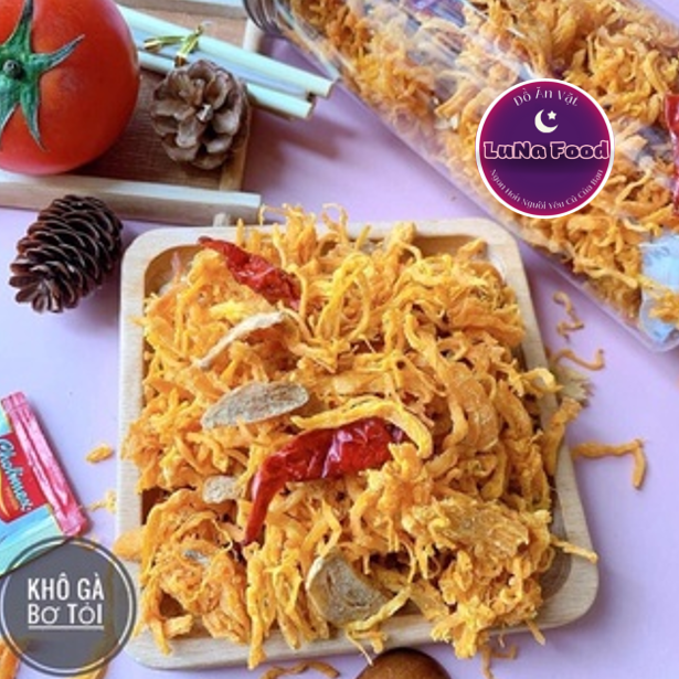 Khô Gà Bơ Tỏi ( Giòn ngon – đậm vị ) - Ăn Vặt Lunafood