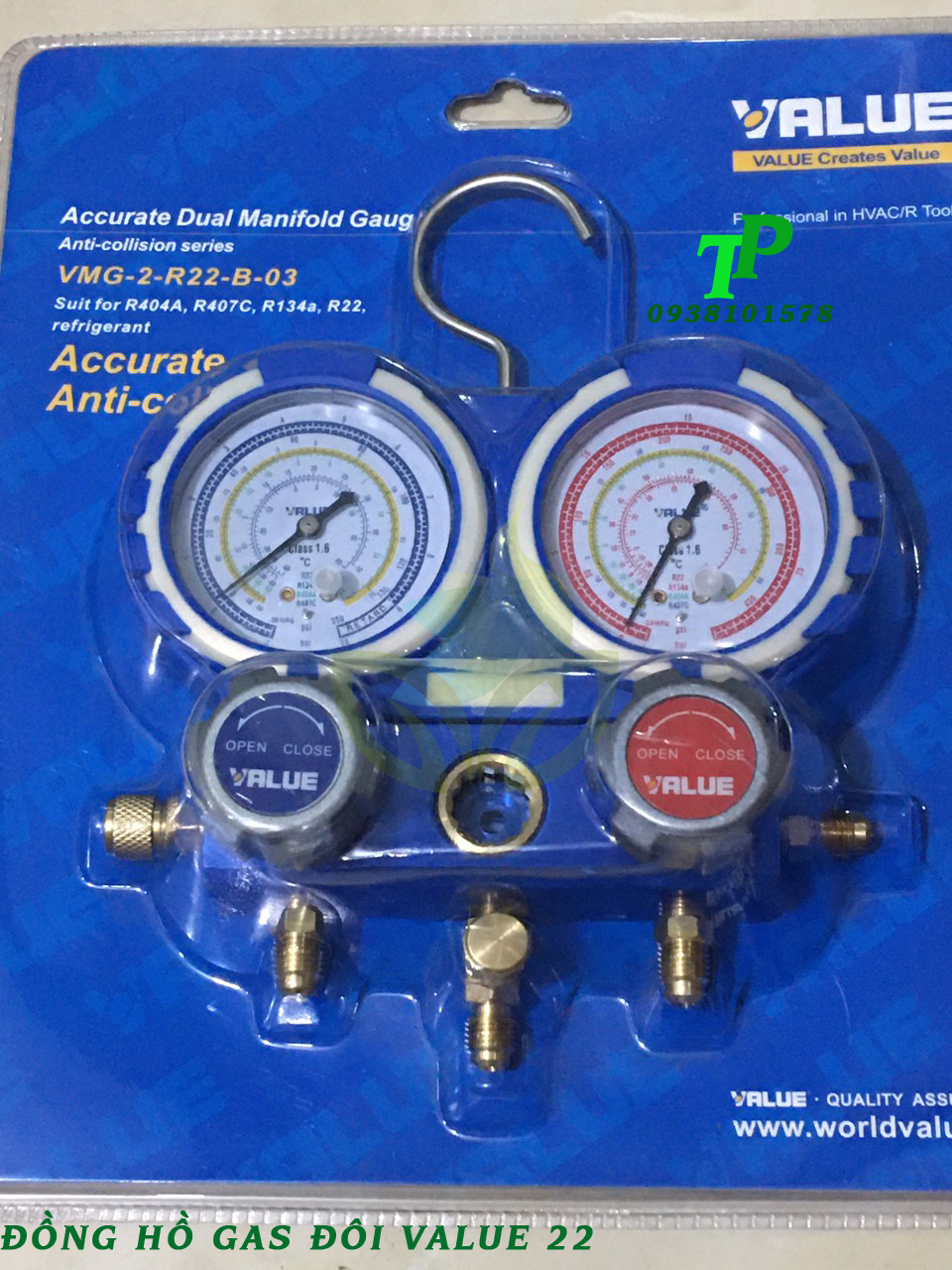 Đồng Hồ Sạc Gas Đôi Value R22 Không Dây (Không Kèm Dây)