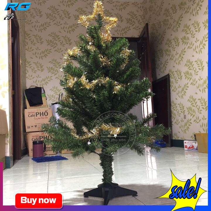 Thông noel trang trí 90cm Kèm Ngôi Sao Và Kim Tuyến